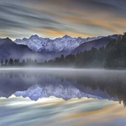 Tableau matin enneigé impression sur verre acrylique 120x80 cm