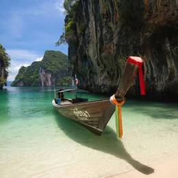 Tableau hong island boat toile imprimée 120x80 cm