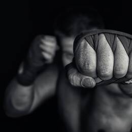 Tableau boxe left wing toile imprimée 120x80 cm