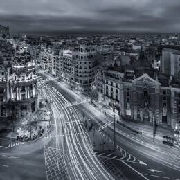 Tableau madrid city lights toile imprimée 120x80 cm