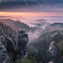 Tableau sunrise on the rocks toile imprimée 120x80 cm