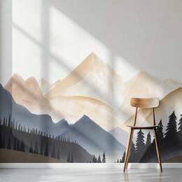 Papier peint silhouette de montagne 312x270 cm
