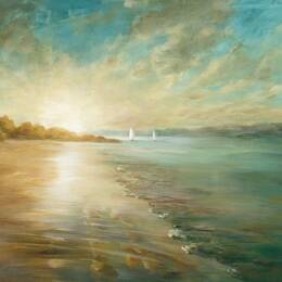 Tableau paysage lueur côtière  imprimé sur toile 90x60 cm