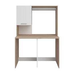 Meuble machine à laver effet bois , blanc