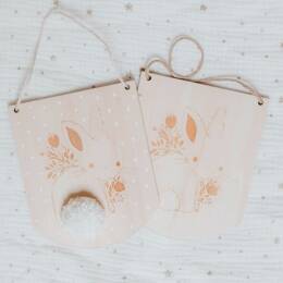 Fanion en bois Lapin