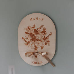 L'Affiche Bouquet Chéri en bois à personnaliser