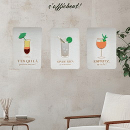 Affiches en bois: Les Cocktails