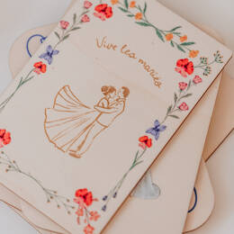 Cartes de voeux en bois: Mariage