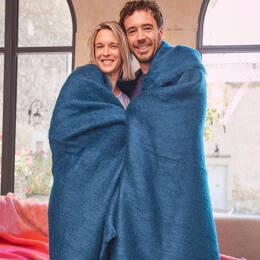 Couverture laine mohair grand lit 2 places
