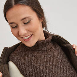 Col mixtes en duvet de yack, merinos et soie