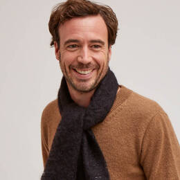 Écharpe laine mohair et soie homme unie