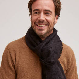 Grande écharpe laine mohair unie pour homme