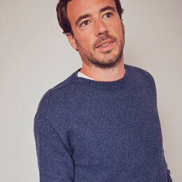 Pull col rond laine recyclee Mael