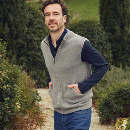Gilet en laine sans manche yack merinos et soie pour homme