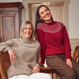 Pull en laine merinos jacquard femme
