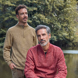 Pull en laine yack col cheminee pour homme