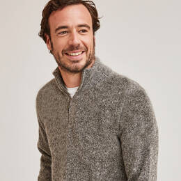 Pull en laine yack col cheminee pour homme