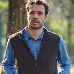 Gilet en laine sans manche yack merinos et soie pour homme