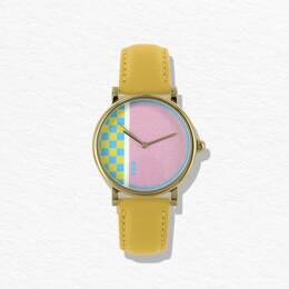 Montre Écoresponsable eHo - Collection Mirage - Montre Pixel Jaune