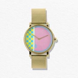 Montre Écoresponsable eHo - Collection Mirage - Montre Pastel Dorée