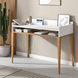 Bureau à casier VOLT – Blanc/Bois