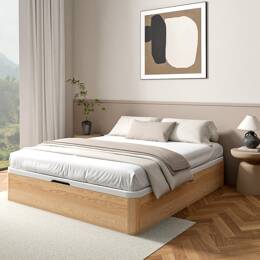Lit coffre 140x200 en bois massif HOYA - Pin