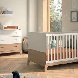 Chambre bébé duo EKKO - Blanc/Chêne
