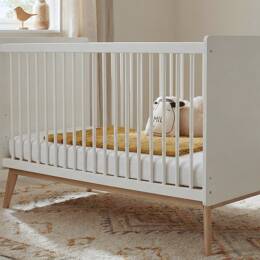 Lit bébé évolutif 70x140 ADELE - Blanc/Chêne