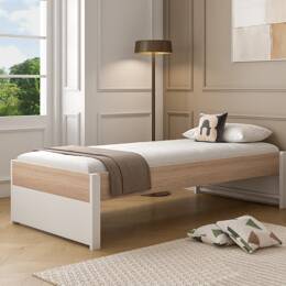 Lit enfant 90x200 PRADO – Blanc/Chêne