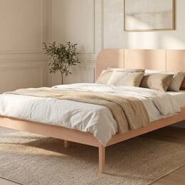 Lit avec tête de lit en bois massif 140x190 CELESTE - Hêtre