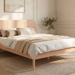 Lit avec tête de lit en bois massif 160x200 CELESTE - Hêtre