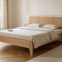 Lit double 140x190 + chevet BALI - Chêne naturel
