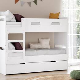 Lit superposé 3 places 90x190 LEVIS Blanc