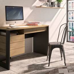 Bureau 1 porte 1 tiroir FARA – Ardoise/Chêne