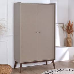 Armoire 2 portes ADELE - Argile/Noyer