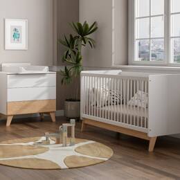 Chambre bébé duo HAXO - Blanc/Pin