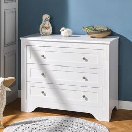 Commode 3 tiroirs SPARTE – Blanc