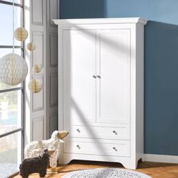 Armoire 2 portes 2 tiroirs SPARTE – Blanc
