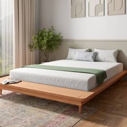 Lit futon 160x200 en bois massif NIELS - Hêtre