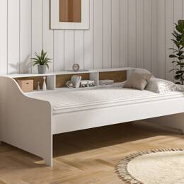 Lit banquette avec rangement 90x200 AEL - Blanc