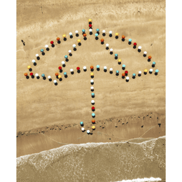 Poster Le Parapluie dans le sable