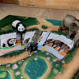 Kit Pédagogique "Espèces protégées" : tapis de jeu + figurines Schleich + jeu Mémory