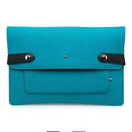 Pochette ordinateur Made in France - Turquoise