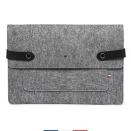 Pochette ordinateur Made in France - Gris chiné