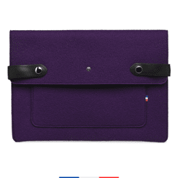 Pochette ordinateur Made in France - Prune