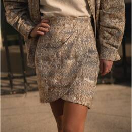 Jupe courte jacquard Alma - Beige ensoleillé