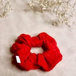 Chouchou rouge double gaze de coton - Coquelicot