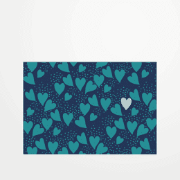 Carte postale - Claire Priou - Coeurs bleus