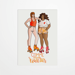 Carte postale - La Renarde Bouclée - Roller girls