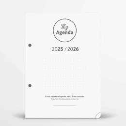 Agenda scolaire 2025 / 2026 - Recharge pour organiseur A5